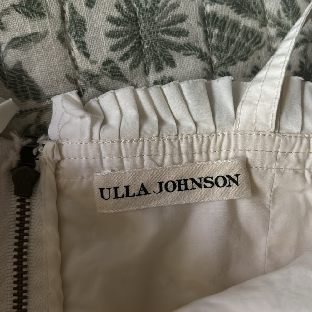 Ulla Johnson Cream Ruffled Tie-Shoulder Crop Top - Picture 5 of 7
